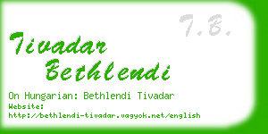 tivadar bethlendi business card